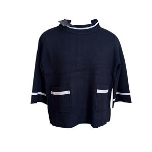 Fate Black and White Cowl Neck Sweater